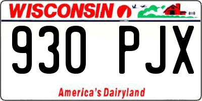 WI license plate 930PJX
