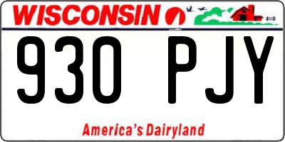 WI license plate 930PJY
