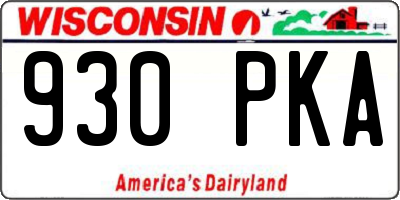 WI license plate 930PKA