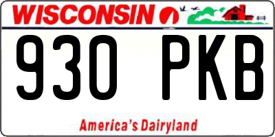 WI license plate 930PKB