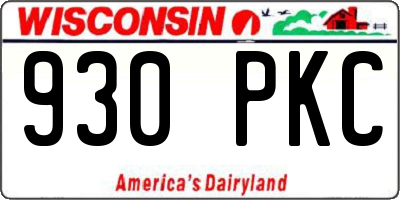 WI license plate 930PKC