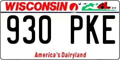 WI license plate 930PKE
