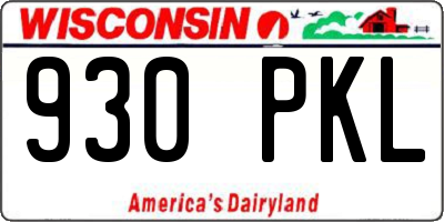 WI license plate 930PKL