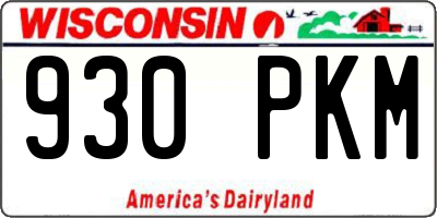 WI license plate 930PKM