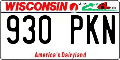 WI license plate 930PKN