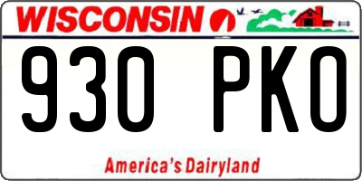 WI license plate 930PKO