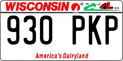 WI license plate 930PKP