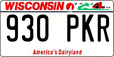 WI license plate 930PKR