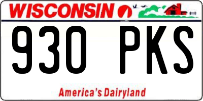 WI license plate 930PKS