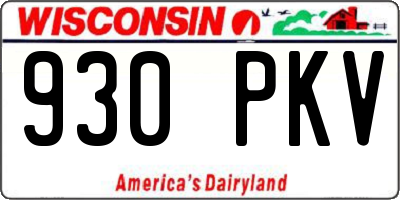 WI license plate 930PKV