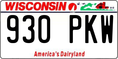 WI license plate 930PKW