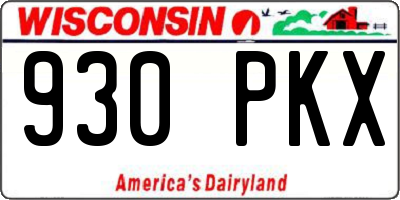 WI license plate 930PKX
