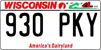 WI license plate 930PKY