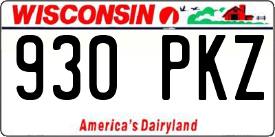 WI license plate 930PKZ