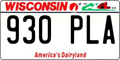 WI license plate 930PLA