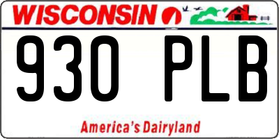 WI license plate 930PLB