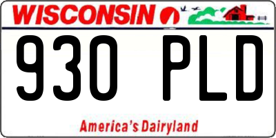 WI license plate 930PLD