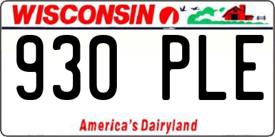 WI license plate 930PLE