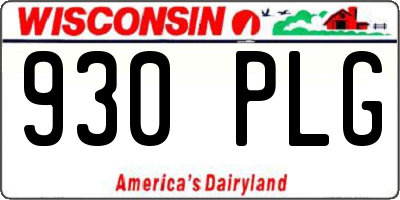 WI license plate 930PLG