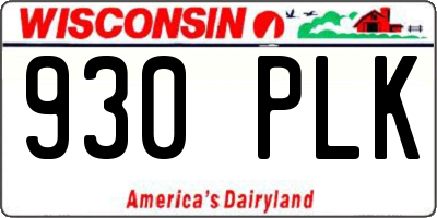 WI license plate 930PLK