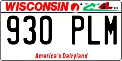 WI license plate 930PLM