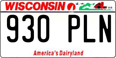 WI license plate 930PLN