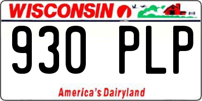 WI license plate 930PLP