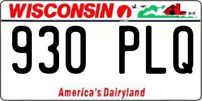 WI license plate 930PLQ