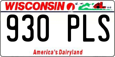 WI license plate 930PLS