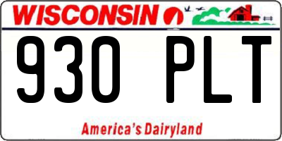 WI license plate 930PLT