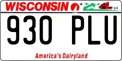 WI license plate 930PLU