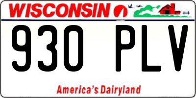 WI license plate 930PLV