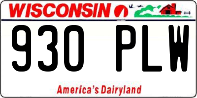 WI license plate 930PLW