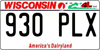 WI license plate 930PLX