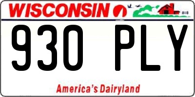 WI license plate 930PLY