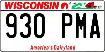 WI license plate 930PMA