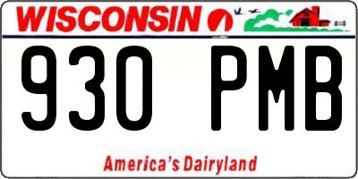WI license plate 930PMB