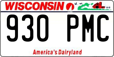 WI license plate 930PMC