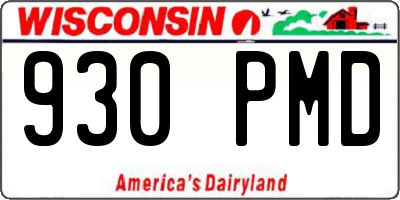 WI license plate 930PMD