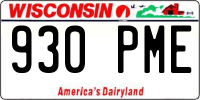 WI license plate 930PME