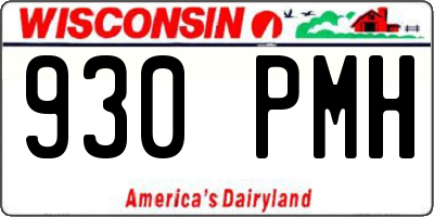WI license plate 930PMH