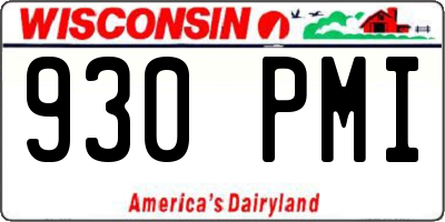 WI license plate 930PMI