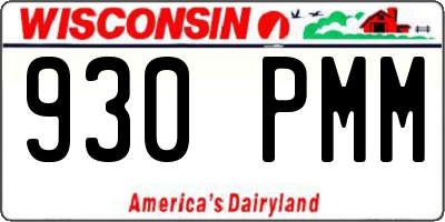 WI license plate 930PMM