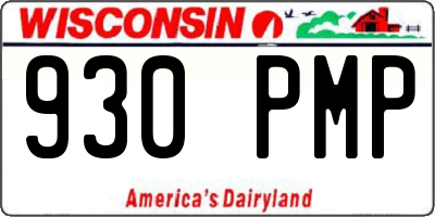 WI license plate 930PMP