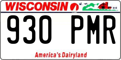 WI license plate 930PMR