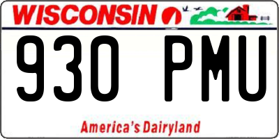 WI license plate 930PMU