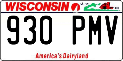 WI license plate 930PMV