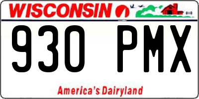 WI license plate 930PMX