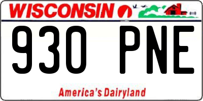WI license plate 930PNE