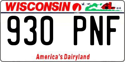 WI license plate 930PNF